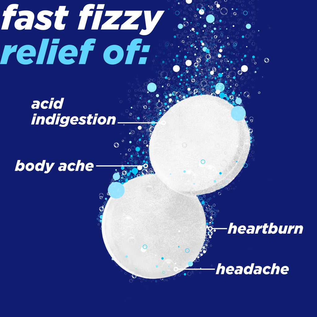 Alka-Seltzer Heartburn + Pain Effervescent Aspirin + Antacid Tablets, Fast Heartburn Relief and Acid Indigestion Relief, Pain Relief with Aspirin, 12 Ct