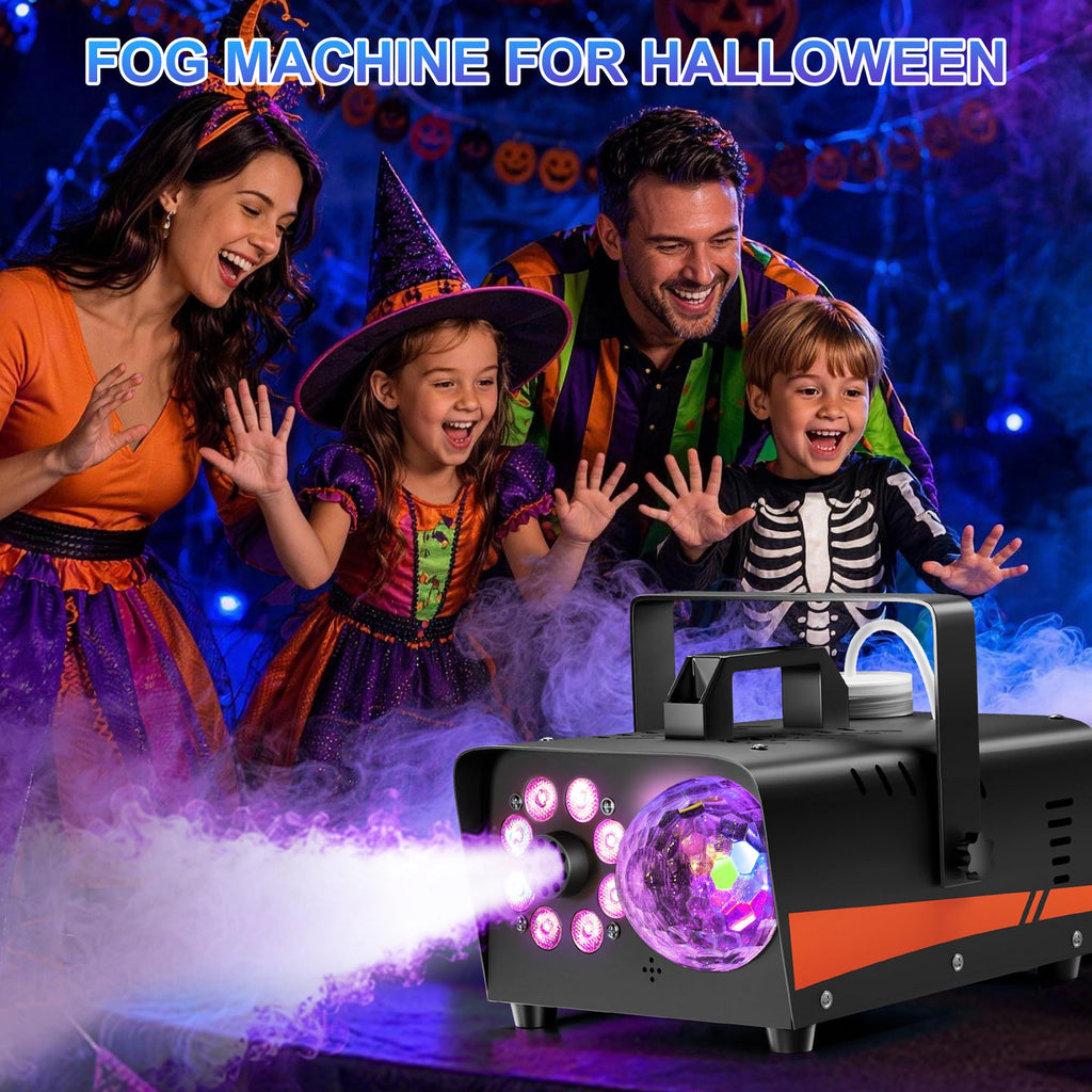 Dashsafe 800W Fog Machine, 4500CFM for Halloween, Disco Light & Remote