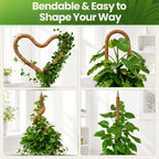2 Pack 63'' Bendable Moss Pole Monstera Plant Support for Large Climbing Indoor Plants - Stakes for Potted Climbers - Tall Sticks Indoor Trellis for Houseplants - Accessories for Monstera Pot