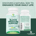 PurePremium Blood Pressure Supplements with Hawthorn Berry, Hibiscus, Garlic & Vitamin B12- Nitric Oxide Supplement for Normal Heart Health, Circulation Health & Blood Pressure Support - 90ct