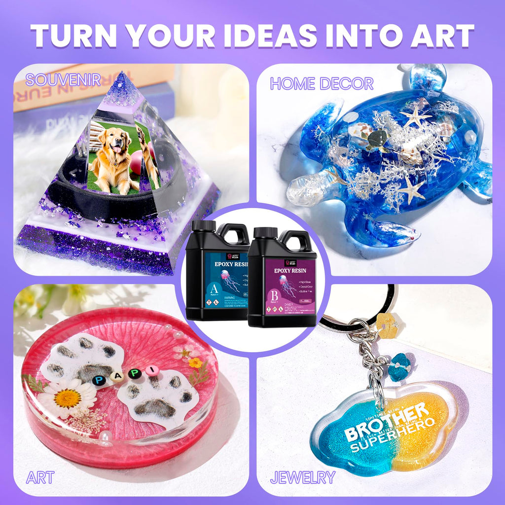 LET'S RESIN 34oz Crystal Clear Epoxy Resin, Casting Resin for Beginners