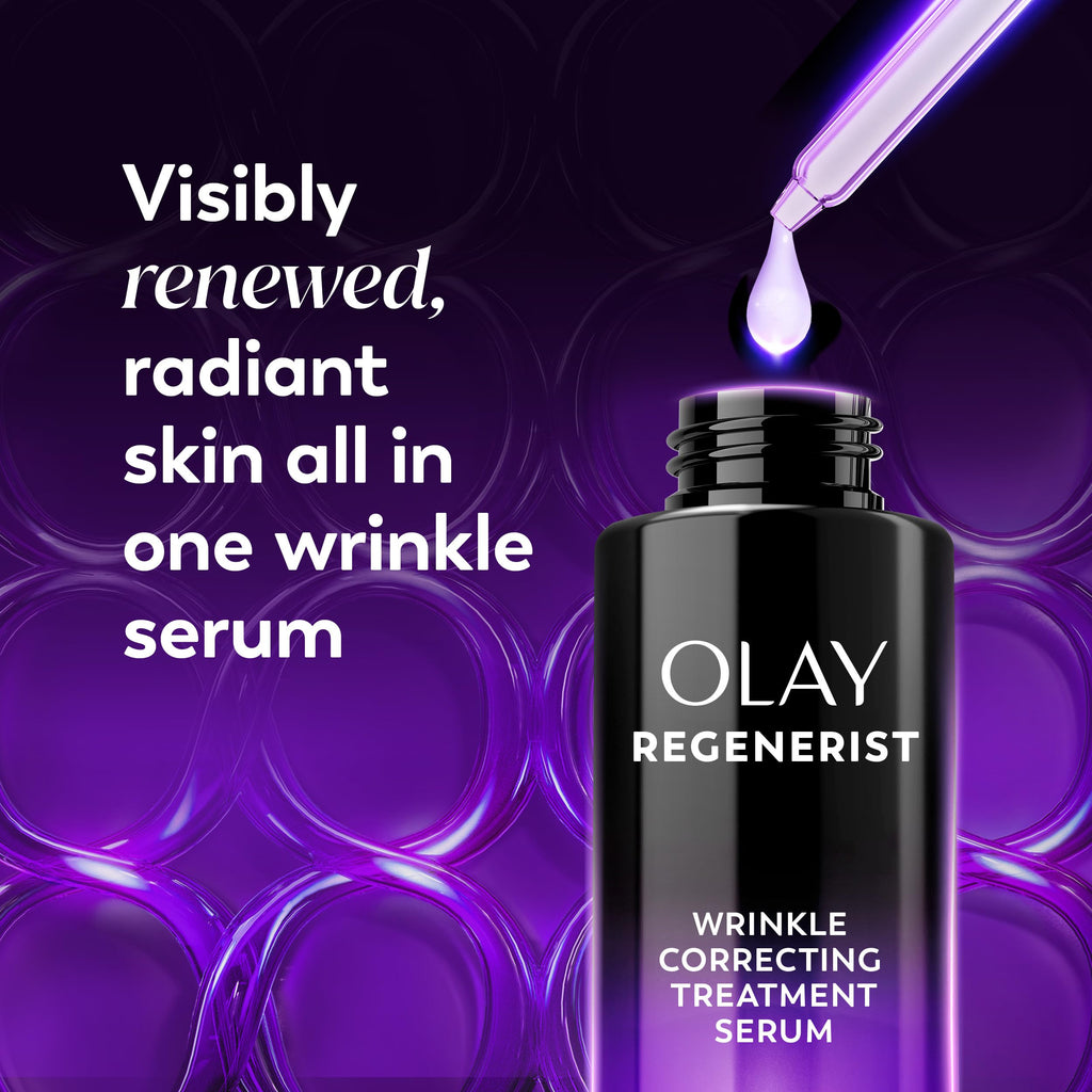 Olay Regenerist Resurfacing Retinol Serum, Renew, Anti-Wrinkle Serum for Women, Anti-Aging Skin Care, Advanced Night Repair, Fragrance-Free, Hexa-Repair Peptide & Pro-Retinol, 1.0oz