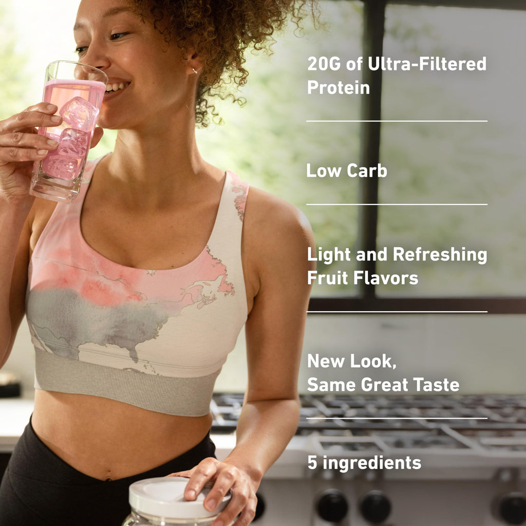 Isopure Clear Whey Isolate Protein Powder, Lactose Free, Gluten Free, Naturally Flavored, Watermelon Lime, 20g Protein Per Serving, 14.1 Oz, 16 Servings (Packaging May Vary)