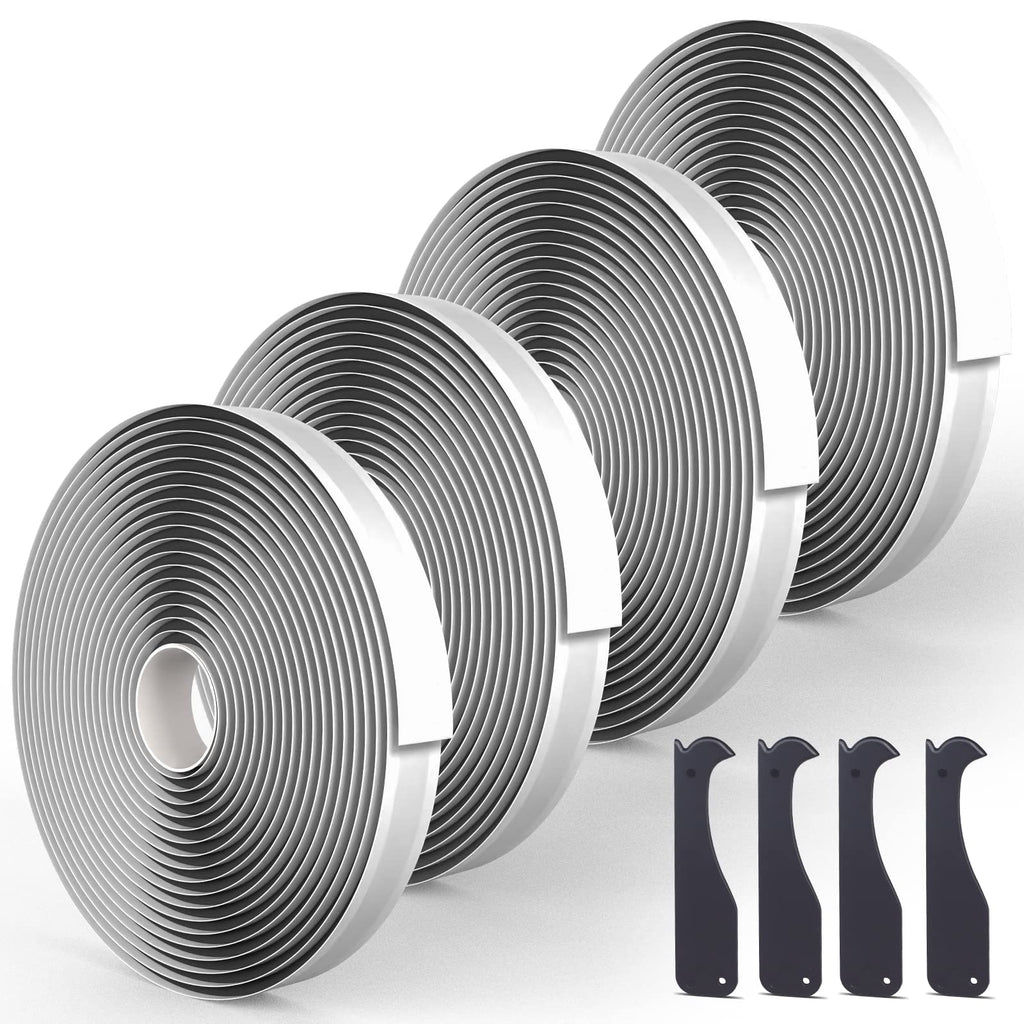 Black Butyl Seal Putty Tape - 1/8" x 3/4" x 30 ft (4-Pack) - Camper/RV Window Repair, EPDM Rubber Roof Pipe Patching, Pool & Boat Sealing