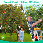 Lilyvane Fruit Picker, 66 Inch Long Heavy Duty Fruit Picker Tool with Fruit Basket, Adjustable Splicing Extension Fruit Picker Pole Fruit Picking Grabber