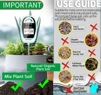 HSLGOVE Soil Test Kit, 2-in-1 Soil Moisture Meter/Soil PH Meter, Dual Screen Soil Tester, Soil Moisture Meter for Plants Watering/Gardening for Lawn,Farm Indoor&Outdoor Use-Apple Green