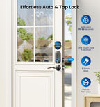 Veise Keyless Entry Door Lock with 2 Lever Handles - Electronic Keypad Deadbolt, Auto Lock, Back Lit & Easy Installation Design, Front Door Handle Sets, Oil Rubbed Bronze