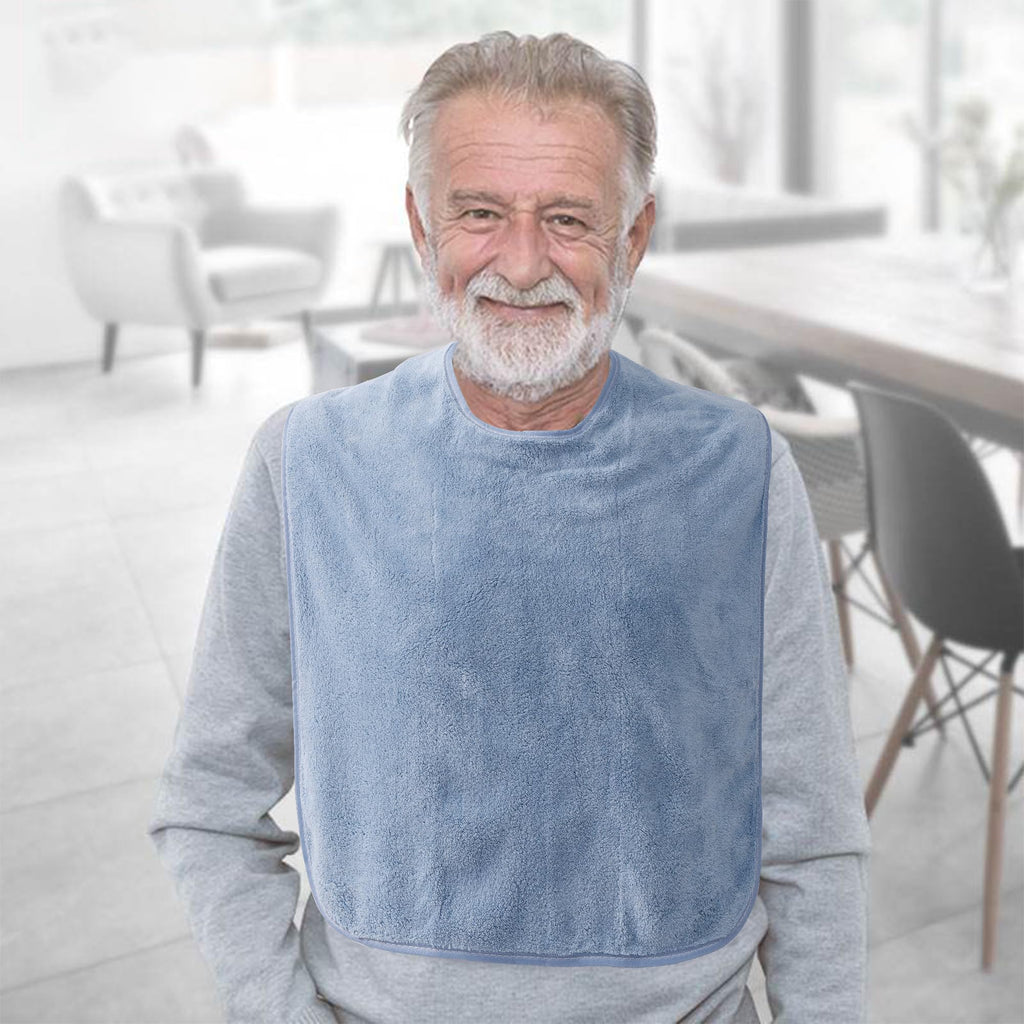 RAXIFU 4 Pack Adult Bibs for Men and Women, Adult Bibs for Elderly,Towel bib for Special Needs Adults