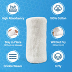 Gauze Rolls-kerlix Cotton Gauze Bandage Rolls -6 ply-STERILE - 4 Inches X 12 feet -Extra Absorbency - Medical Gauze Bandage -6 Rolls - Latex Free -Each roll Individual Wrapped-Hospital Grade Quality