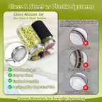 XUNWKONGG Sprouting Jar Kit, 2 Pack Sprouting Kit with Stainless Steel Screen Sprouting Lids, Glass Mason Jars & Light-Blocking Sleeves, Seed Sprouting Kit for Broccoli Sprouts, Bean Sprouts, Alfalfa
