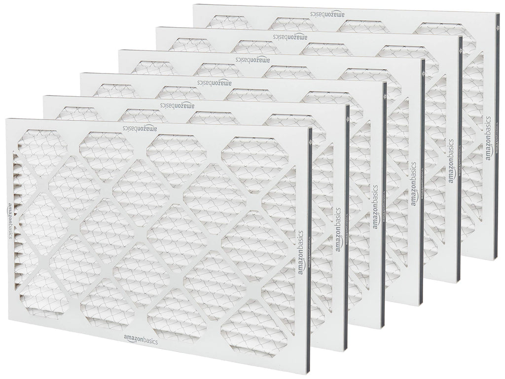 Amazon Basics 16x25x1 Air Filter 6-Pack, MERV 11 AC Furnace Filters, Removes Dust, Pet, Allergen Control , Electrostatic, Removes Lint and Pollen (Actual Size: 15.75" x 24.75" x 0.75")