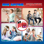 Mini Karaoke Machine Toys Gifts: Kids Toys Christmas Birthday Gifts for 4 5 6 7 8 9 Years Old Girl Boy Stocking Stuffers LED Portable Bluetooth Speaker with 2 Wireless Microphone Girl Gift Age 3-12+