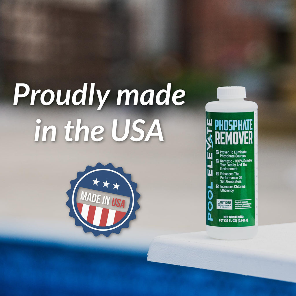 Pool Elevate Phosphate Remover - Maintain Crystal Clear Water, Enhance Pool Water Quality for Above and Inground Pools, Safe for Your Pool and Equipment. 32 oz