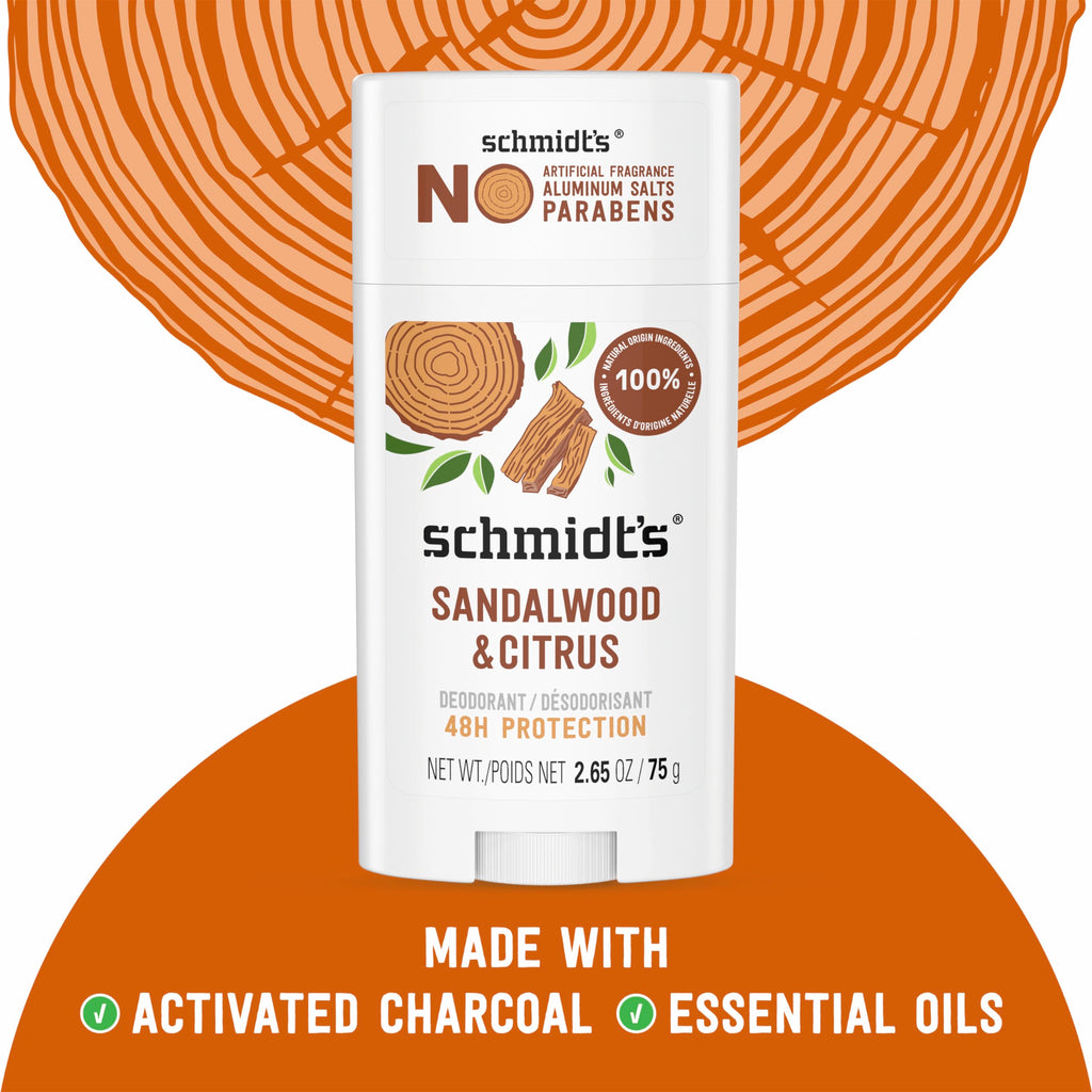 Schmidt's Aluminum Free Natural Deodorant Sandalwood & Citrus 2.65 oz 2 ct