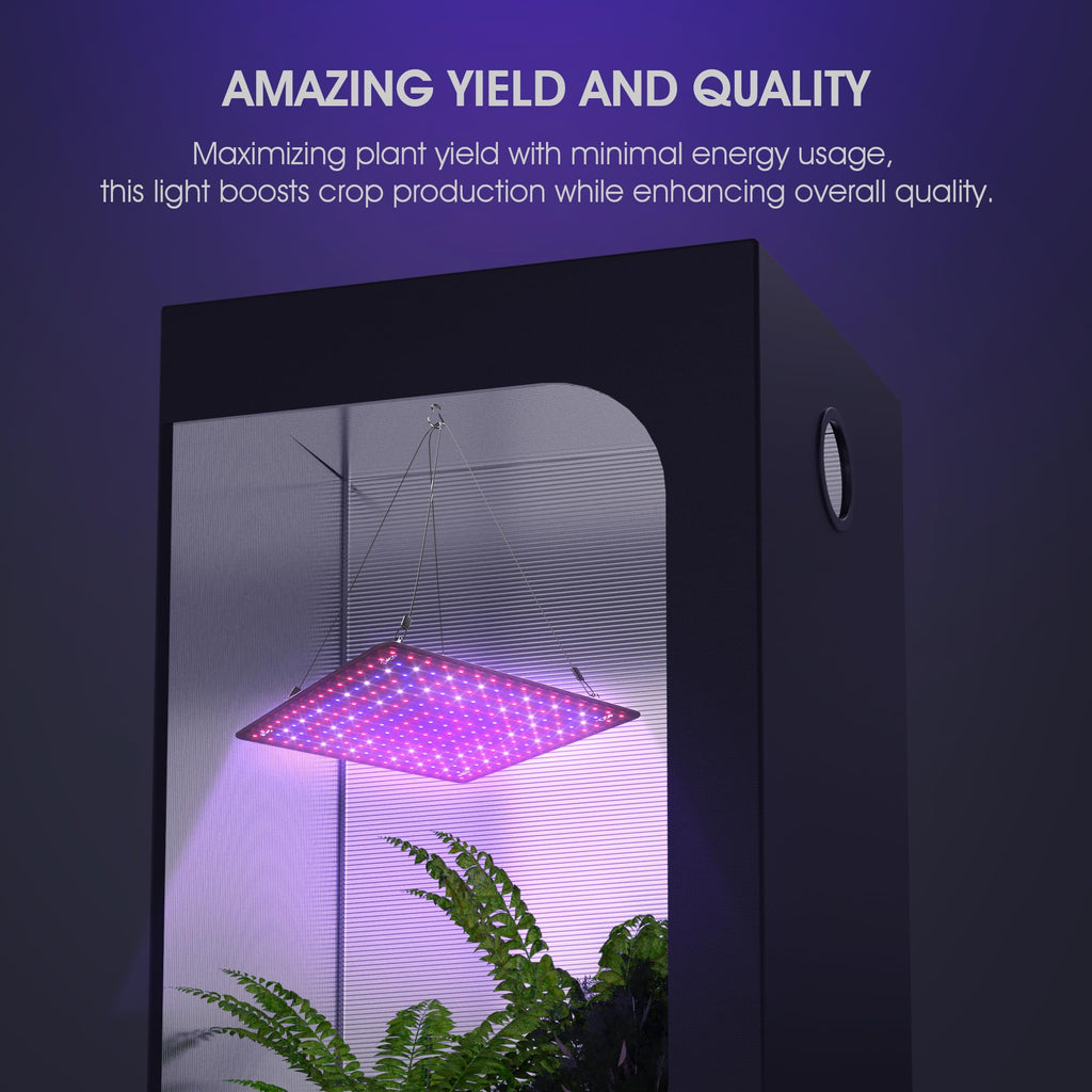 Uallhome 2 Pack LED Grow Light Panel Full Spectrum Lamp for Indoor Plants