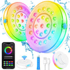 VIDOME Rechargeable Submersible Pool Lights - Waterproof Underwater Pool Lights Charging Battery Operated Remote Controlled 16 Color Changing Hot Tub Lights with Magnet for Pool Pond