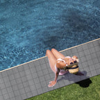 3 x 20FT Drainage Pool Flooring Mats Non Slip Swimming Pool Mat PVC Splash Matting Mesh Hollow Doormat Roll for Outdoor Indoor Garage Restaurant Sauna SPA Heavy Duty Commercial Anti Slip Floor Mats