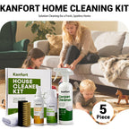 kanfort Carpet & Upholstery Cleaner 5-Piece Set, Fast Action Stain Remover for Furniture, Fabric, Sofa, Car Seats & Clothes - Includes Brush and Towel - Safe for Kids and Pets, Includes Brush & Towel