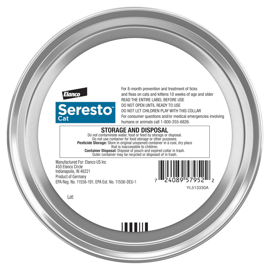 Seresto Cat Vet-Recommended Flea & Tick Treatment & Prevention Collar for Cats | 8 Months Protection