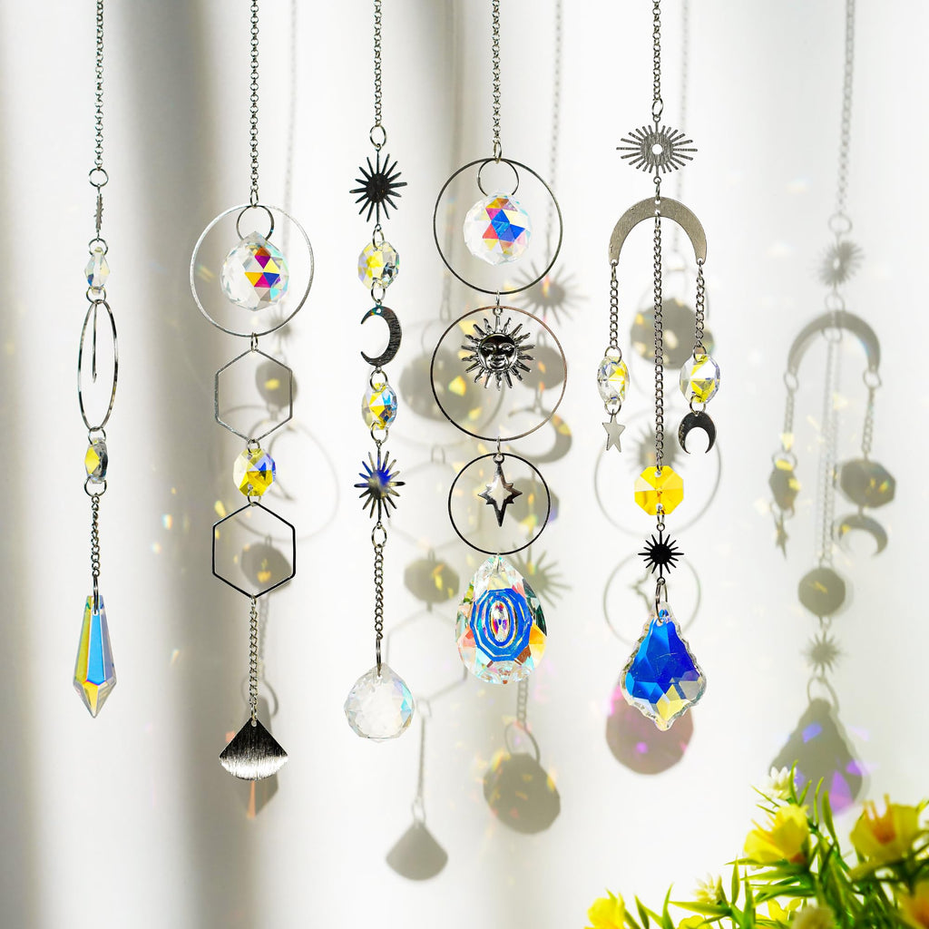 215pcs Crystal Suncatcher Craft Kit Rainbow Prisms Beads DIY Window Decor