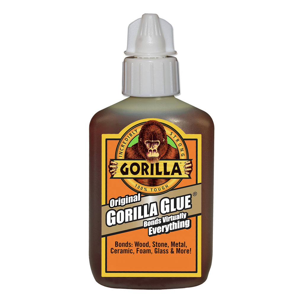 Gorilla Original Gorilla Glue, Waterproof Polyurethane Glue, 2 Ounce Bottle, Brown, (Pack of 4)