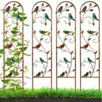 Blulu 4 Pack Metal Garden Trellis for Climbing Plants,60x11 in,Hummingbird