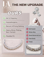 LOLIAS Silver Jewelry Set for Women Tennis Necklace Bracelet Hypoallergenic