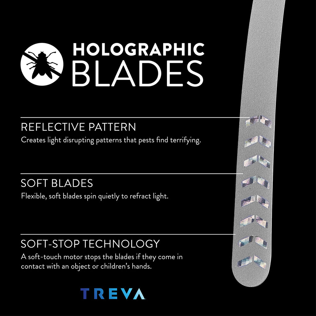 Treva Bug Fan Fly Deterrent with Holographic Blades 4-Pack Black