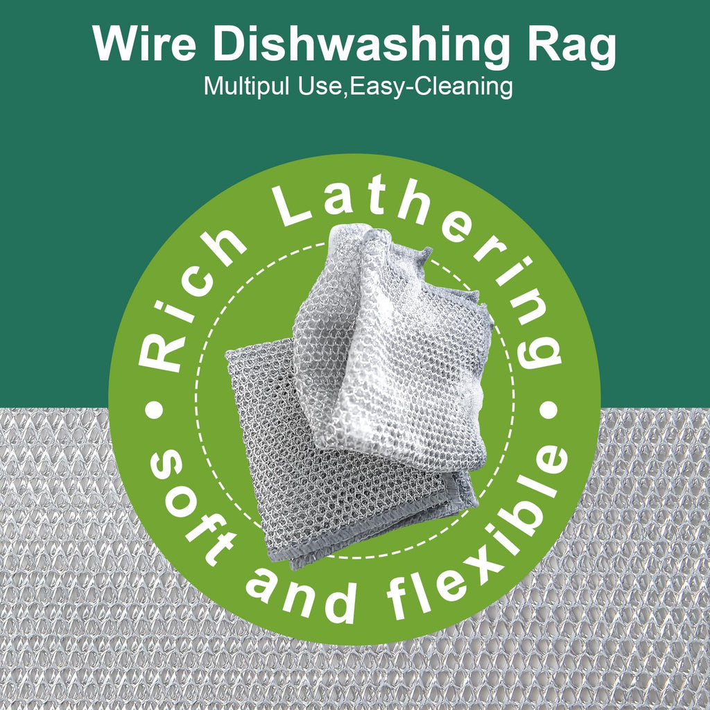 HAUHAUJUS Non Scratch Wire Dishcloth, 60 Pack