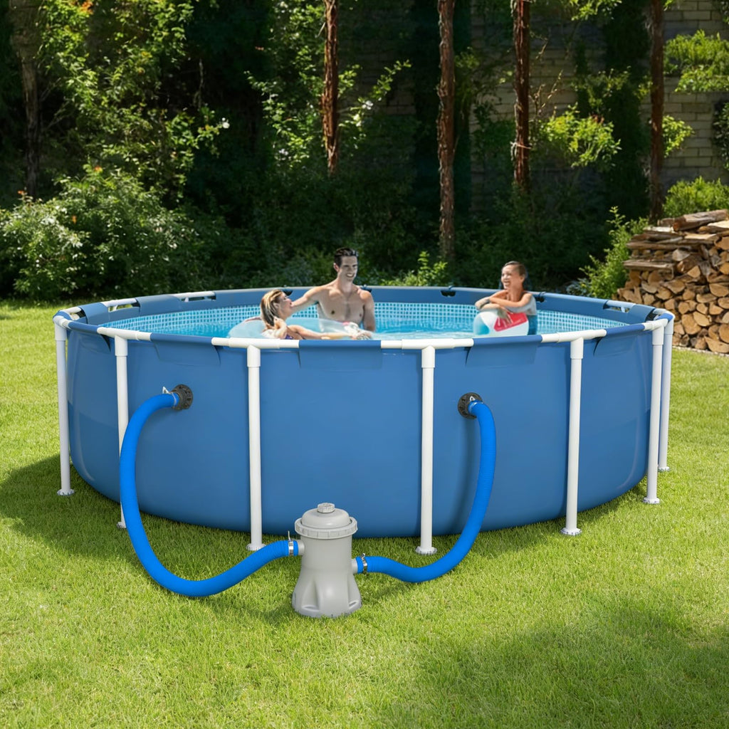 Poolvio 1.5" x 59" Above Ground Pool Hoses, 3-Pack, Blue- Heavy Duty UV Resistant Leak-Proof Replacement Hoses with 6 Metal Thumb Clamps, Perfectly Fits Intex Filter Pumps & Pool Surface Skimmers