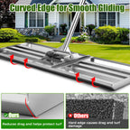 30" x 10" Lawn Leveling Rake, 304 Stainless Steel Soil or Dirt Leveler Tool