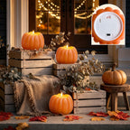 ARIKJ Fall Decorations for Home, Large Flameless Pumpkin Candle, Orange