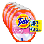 Tide Power PODs + Downy Laundry Detergent Pods, 45 Count, Soft Boosters + April Fresh (Pack of 4)