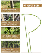 10-Pack Plant Support Stakes, Heavy Duty Steel Plant Stakes as Monstera Plant Support & Peony Cages, Metal Garden Stakes for Indoor Outdoor Plants, Snake Plant & Vine Support, 10" W x 15.8" H