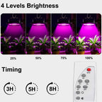 Loscarol Solar Grow Light, Full Spectrum Plant Light with Timer & Remote