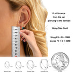 925 Sterling Silver Small Hoop Earrings for Women, 8MM Huggie