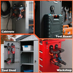 ULIBERMAGNET New Upgraded Heavy Duty Magnetic Garage Hooks,4 Pack Strong Large Magnet Hooks for Power Drill,Garden Tools,Hose,Pegboard,Garage, Workshop,Magnetic Storage Hook for Hanging(Orange)