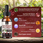 (2 Pack) Soursop Graviola Liquid Drop, Soursop Bitters Multivitamin Liquid with Sea Moss & Turmeric, 98% Absorption for Cell Support & Regeneration, Immune Boost and Liver, 1 Fl Oz