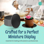 O'CREME Black Round Mini Cake Boards with Tab – 4 Inch Grease-Proof, Foil-Covered, Food Grade Cardboard for Cupcakes, Pastries, Desserts - Ideal for Wedding, Anniversary, Birthday Parties, 100 Count