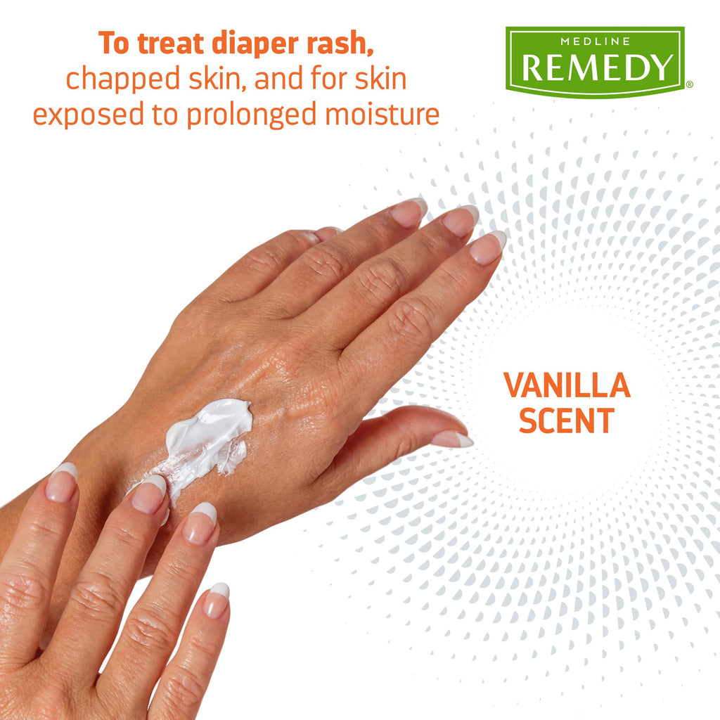 Medline Remedy Clinical Zinc Oxide Paste Skin Protectant (4 oz Tube), Vanilla Scent, Diaper Rash Cream, Incontinence Care, Wetness Protection, Paraben Free, Hypoallergenic, Adults, Children