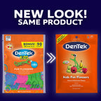 DenTek Fun Flossers – Kids Floss Picks with Wild Fruit Flavor, 90 Count