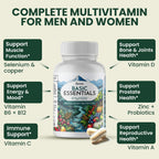 OPTIVIDA Organic Whole Food Multivitamin for Men & Women (1 Month Supply) with Probiotics & Antioxidant Blends | Daily Plant Based Multivitamins | Non-GMO, Whole Food Womens Multivitamin