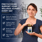 FINE JAPAN Fucoidan Capsules with Mekabu Seaweed & Agaricus Mushroom - 30 Capsules - Immune Support Supplement - Made in Japan - GMP, ISO9001 Certified