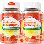 LILICARE Women's & Men's Super Vitamin B Complex Filled Gummies, Methylated w/Omega 3, Magnesium,CoQ10, Ashwagandha,Vitamin C, TMG, Sugar Free - 60 Count (Pack of 2)