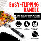 SHIZZO Grill Basket Gift Set with Skewers, Basting Brush, Gift Box