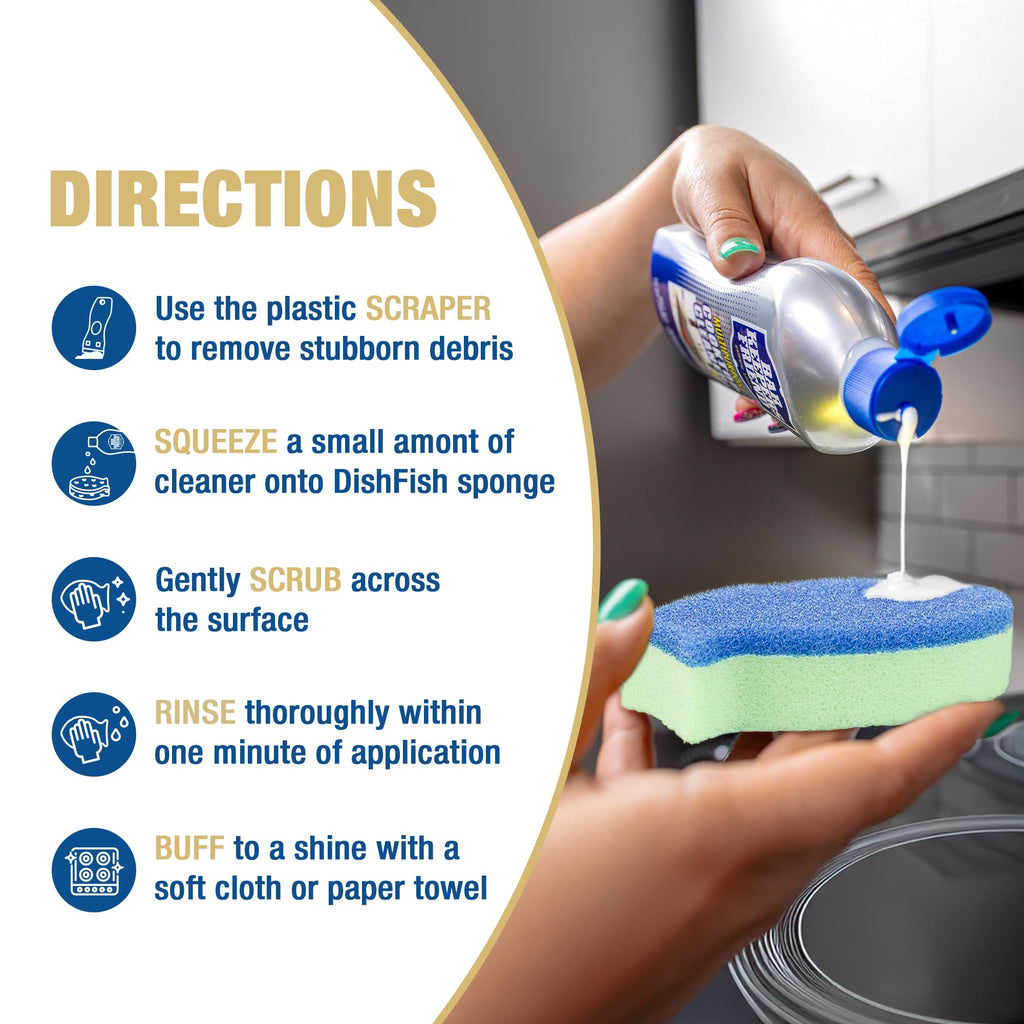 Bar Keepers Friend Cooktop Cleaner (13 oz) Multipurpose Liquid Stovetop Cleanser + Cookware Cleanser & Polish (12 oz) Stainless Steel Cleaner & Degreaser for Pots, Pans, Bakeware & Grills
