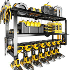 Hipidian Power Tool Organizer Wall Mount- 300lb Capacity 3-Tier Storage Rack with 7 Drill Holders for Garage Tools, Best Birthday Tools Gifts for Men Dad Husband