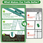 Heavy Duty Metal 50"x17" Cucumber Trellis for Raised Bed, A Frame Garden Trellis for Climbing Plants Outdoor, Plant Trellis Support for Tomato Bean Pea Grape Adjustable Vegetable Garden Trellis