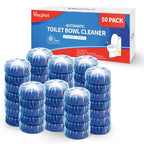 Vacplus Automatic Toilet Bowl Cleaner Tablets, Drop-In Tank Cleaner for Bathroom, Prevent Stains & Deodorize, Long-Lasting Cleaning Tabs, Easy-Use Freshener for Bowl & Tank, 50 Pack