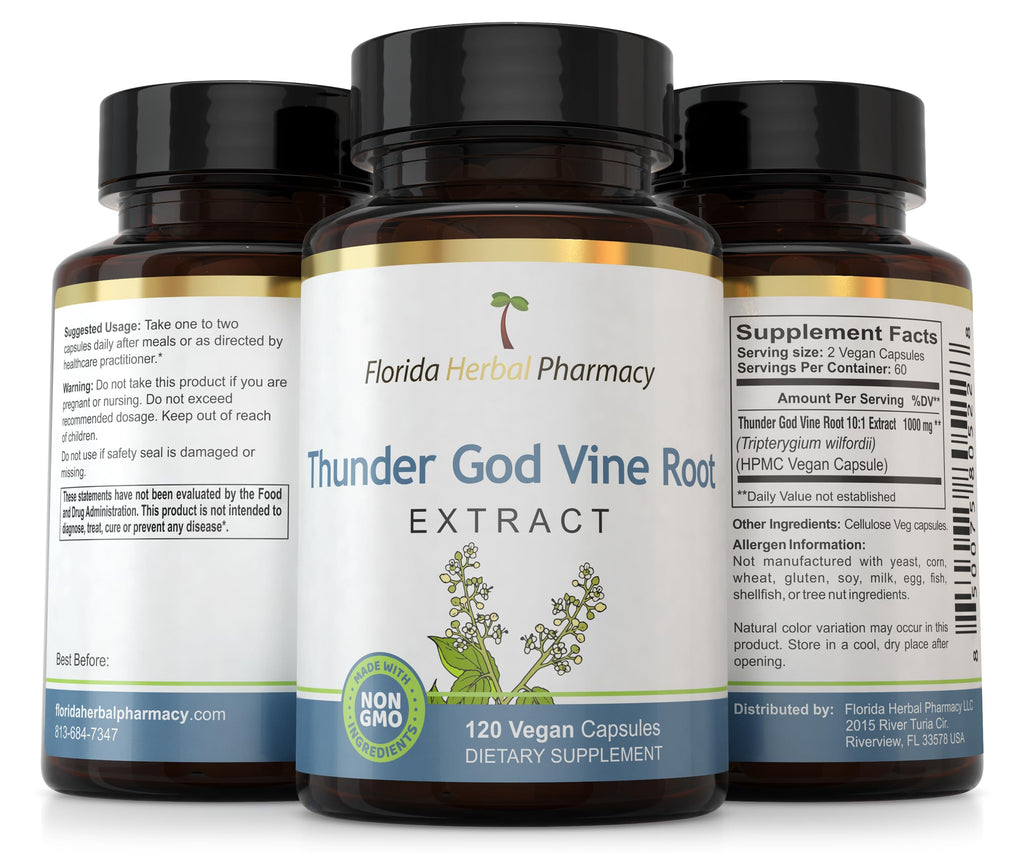 Thunder God Vine Root Extract Supplement Capsules 10:1 (120 Capsules)